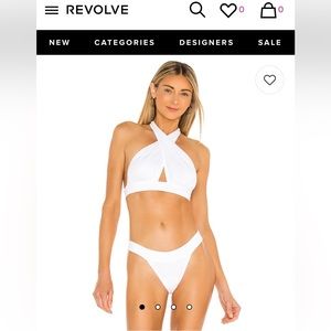 NWT Revolve White Cross Halter Swimsuit